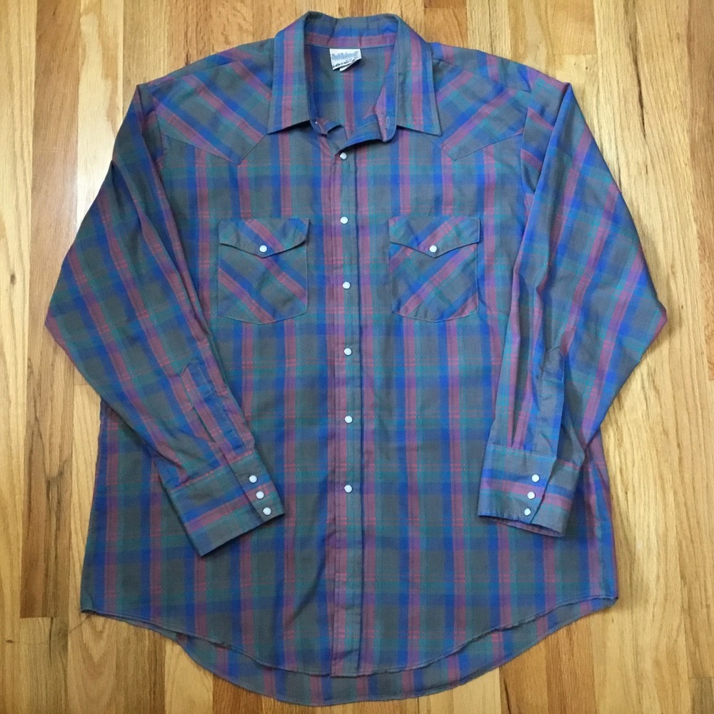 Saddlebrook Western Wear XL Pearl Snap Men's Shirt Cowboy Multi Color Classic